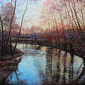"Всё затихло. Только журчанье воды. Вечер ранней весны."