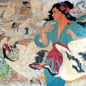 Девушка и японские журавли