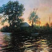 "Звенят кузнечики И тихий плеск воды...Чудесный вечер."