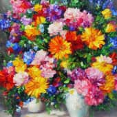 Картина "Садовые цветы"