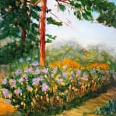 Пейзаж с гибискусом.