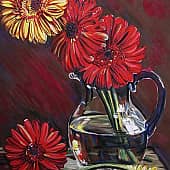 Букет пламенных хризантем.