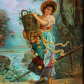 Копия с чёрно белой гравюры неизвестного художника