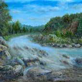 Пейзаж с горным потоком