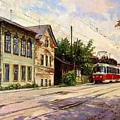 По старой улочке  звенит трамвайчик.... И возвращает в детство.