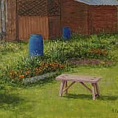 Розовая скамейка