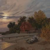 Частное владение на берегу реки.