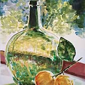 Зеленая бутылка и два мандарина 2