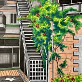 Белая лестница. Скетч.