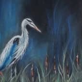 Цапля в камышах