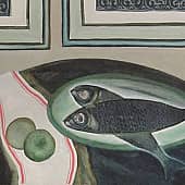 Натюрморт с рыбой для зелёного кафе.