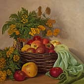 Корзина с яблоками.