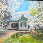 Вишневый сад в "домике Чехова", серия "городские пейзажи", ZhNataly