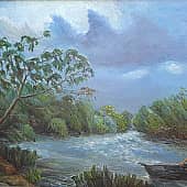 Казак в лодке. Картина ZhNataly