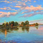 "Свежий ветер,     Синевой всё окутав,     Принёс облака."