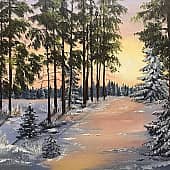 Лес на закате