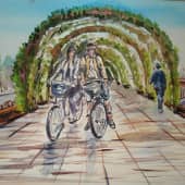 На прогулке.