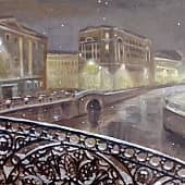 снегопад, этюд