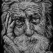 Портрет задумчивого дедушки