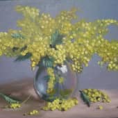 Этюд "Букет мимозы"