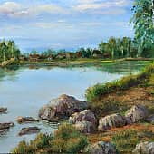 Деревушка у озера