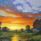 Загорелась зорька красная