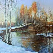 Закат позолотил берёз верхушки...