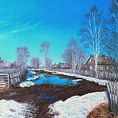 Апрель. Деревня Матвеевская (Архангельская область)