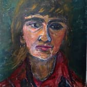 Автопортрет в красной блузке