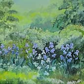 Ирисы цветут на моём газоне. Пленэрная живопись ZhNataly
