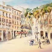 Малага, летняя жара.