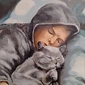 спящие друзья, этюд