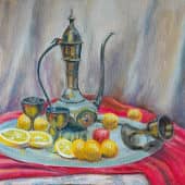 Натюрморт с кувшином и фруктами