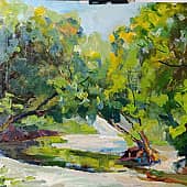 Река в лесу. Пленэрная живопись zhnataly импрессионизм