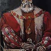 Вывеска для сети барбершоп "Черная кость"