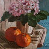 Мандарины и фиалка.