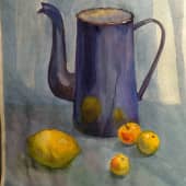 Синий кофейник