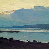 По мотивам картины "Вечер на волге" И. И. Левитан