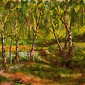 Березки у водоема