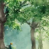 Картина " Полежаевский парк. Созерцание ".