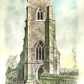 Англия,2018 год.Графство Кембриджшир.Колокольня 15 века,собора Петра и Павла