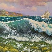 Плещут у берега волны ажурные