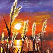 Закат у озера