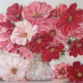 Букет разноцветной космеи