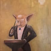 Дирижёр управляет оркестром, который исполняет произведение Баха "Шутка"