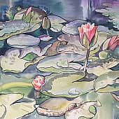 Лотосы в Ботаническом саду Jardin la Concepcion Malaga