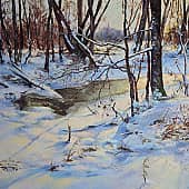 Засыпает ручей лесной