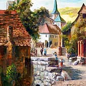 По мотивам картины К.Meysser "Neckarsteinach"