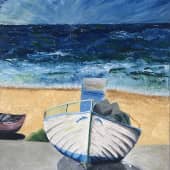 Лодка  на пляже в Салема