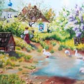 Деревенский пейзаж. Весна.